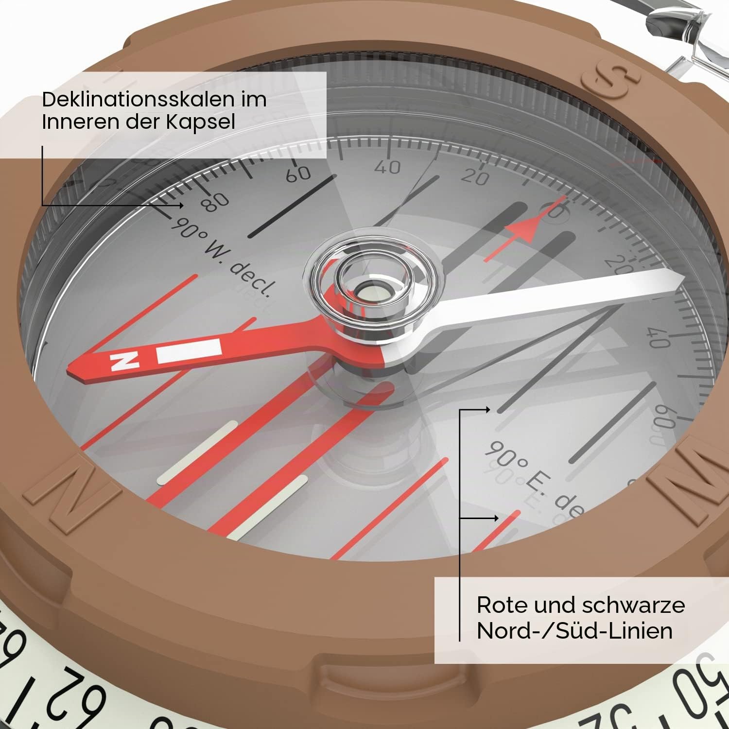 Silva Kompass Outdoor - Compass 5 - Von NATO-Streitkräften Vertraut - Maßstab 1:25k 1:40k 1:50k mm & in - Wanderkompass für Fortgeschrittene Nutzer und Profis - Marschkompass Kompass Militär
