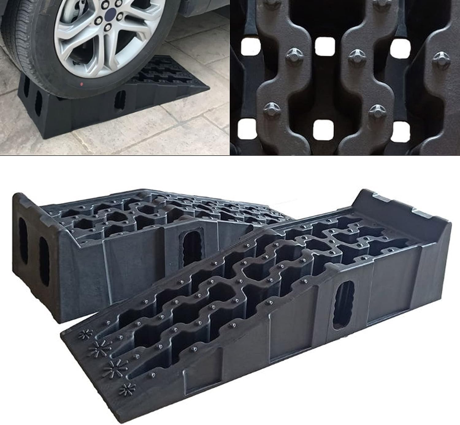 2PCS Hochleistungsplastikgaragen-Werkstatt-Auto-Service-Rampen-2er Set - bis 7300 kg Autoreparaturrampe | 92 * 32 * 32 cm |