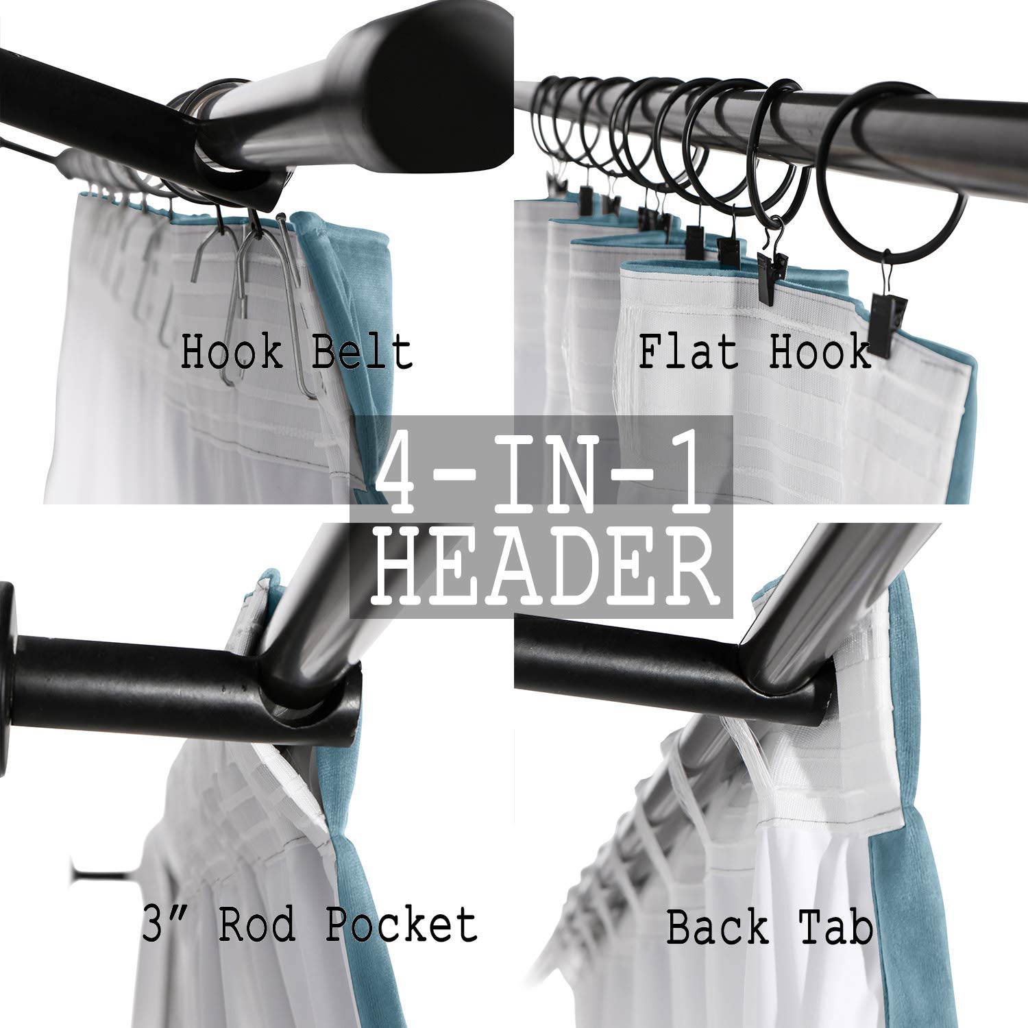 ChadMade Extra Wide Blackout Drapery 96 inches Long Velvet Drape for Bedroom Kids' Room Traverse Rod Versatile Rod Pocket Hook Belt Back Tab 100Wx96L, 1 Panel, Sky Blue, Leon Collection