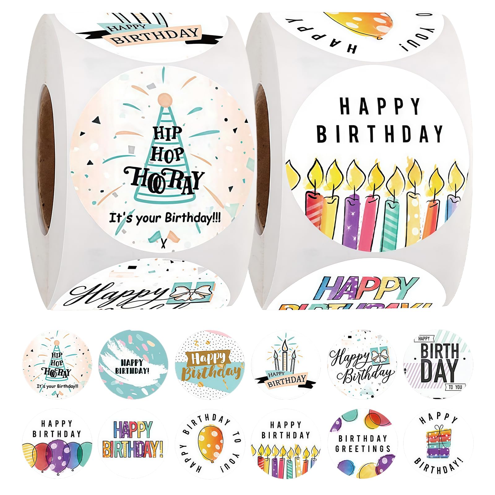 Carotoe D 2 Rolls Birthday Party Sticker Waterproof Adhesive Labels For Glass Paper Crafting Party Supplies Ecoration Birthday Sticker