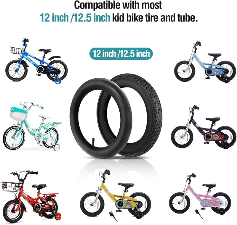 Set anvelopă și cameră pentru bicicletă de copii YunSCM de 12,5 inchi