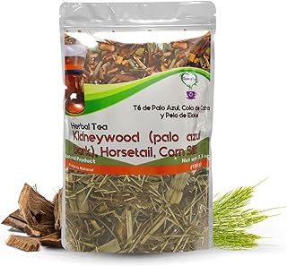 Palo Azul Tea, Kidneywood, Horsetail, Corn Silk, Quiere Te, 5.3 oz (150 grams), Up to 100 Cups, Cyclolepis Genistoides, Herbal, Blue Stick Tea, Resealable Bag, Product From Mexico, 100% Natural
