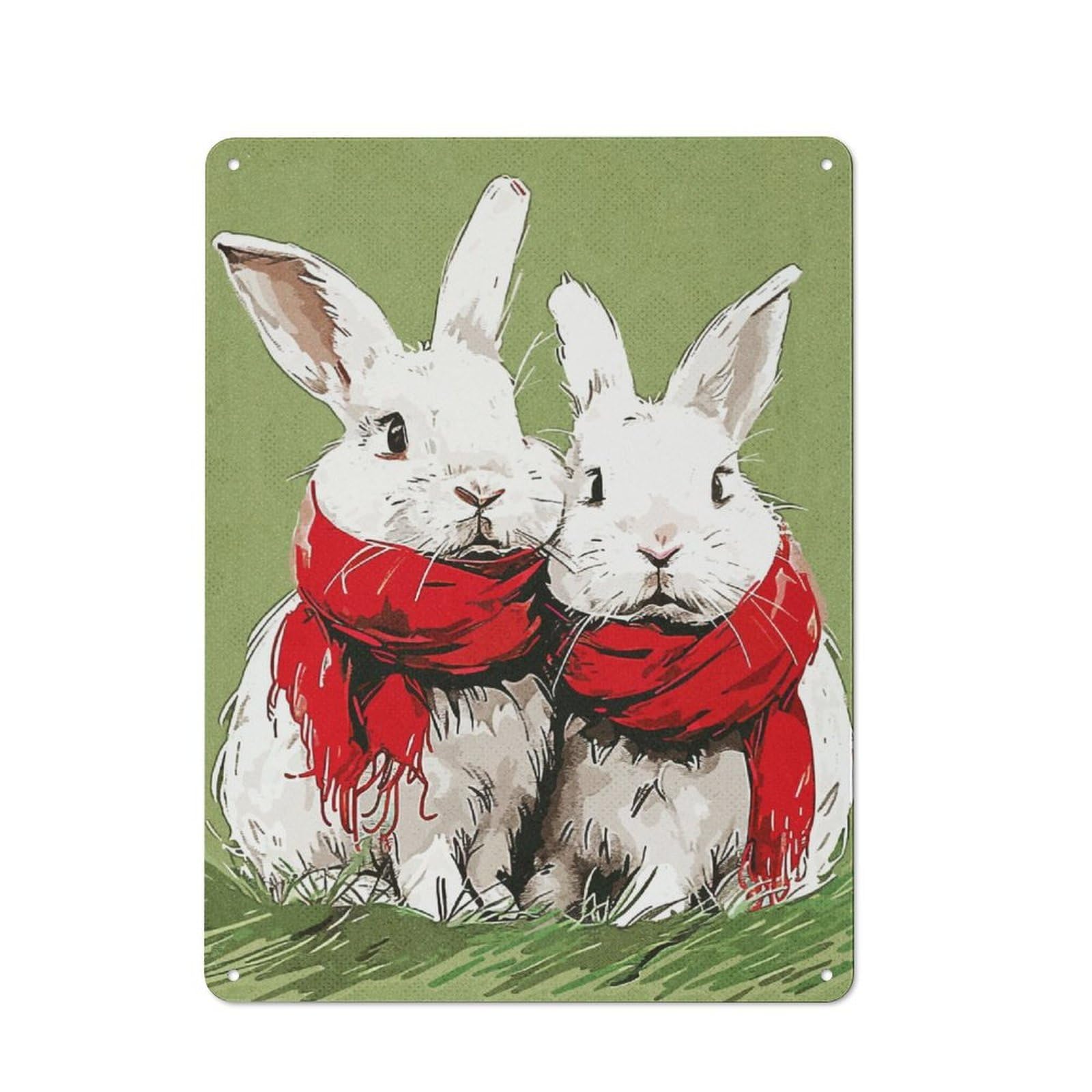 Junmoney Sweet Rabbit Tin Sign 40X30cm With For Garage Wall, Retro Decor, For Kitchen, Dining Room And Home Bar Wall Decor