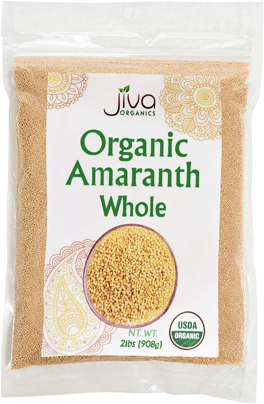 Organic Amaranth Whole Grain 2 LB (907g) by Jiva Organics Gluten Free