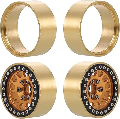Miniatura 4 de 4 anillos de abrazadera internos de latón para llantas de 1.0 pulgadas para 1/18 TRX4M 1/24 RC Crawler Axial SCX24, pesas de rueda de latón SCX24,