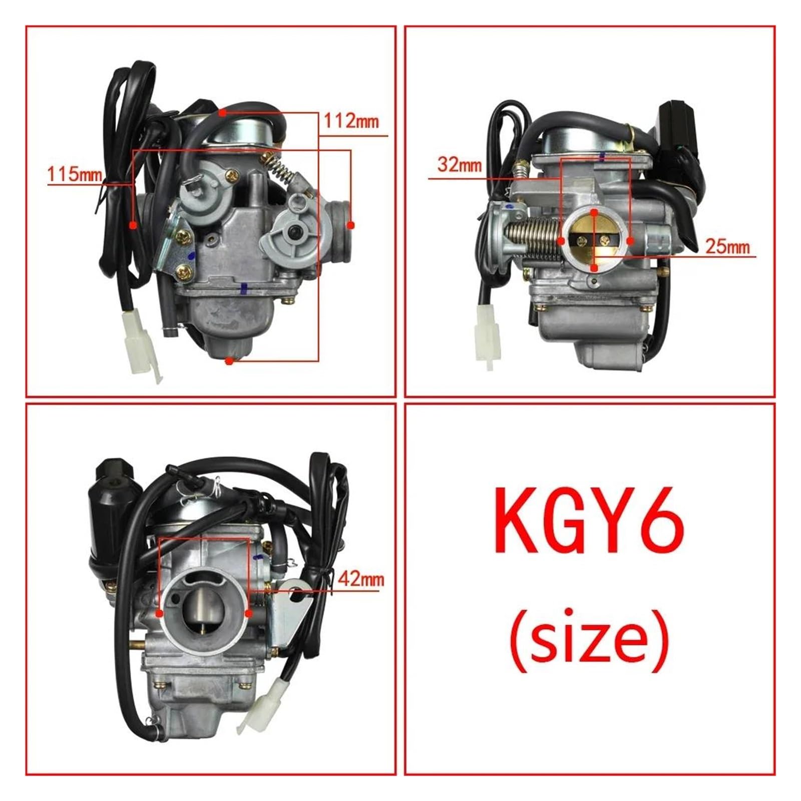 Carburadores para GY6 125cc 150cc 4 Tiempos 24mm PD24J Choke Scooter ATV Motocicletas Carburador Carburador Replacement(PD24J GY6)