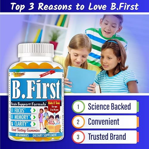 Miniatura 9 de B.First - Suplementos cerebrales para la memoria y la concentración, potenciador cerebral para niños, adolescentes y niños, ácidos grasos Omega 3