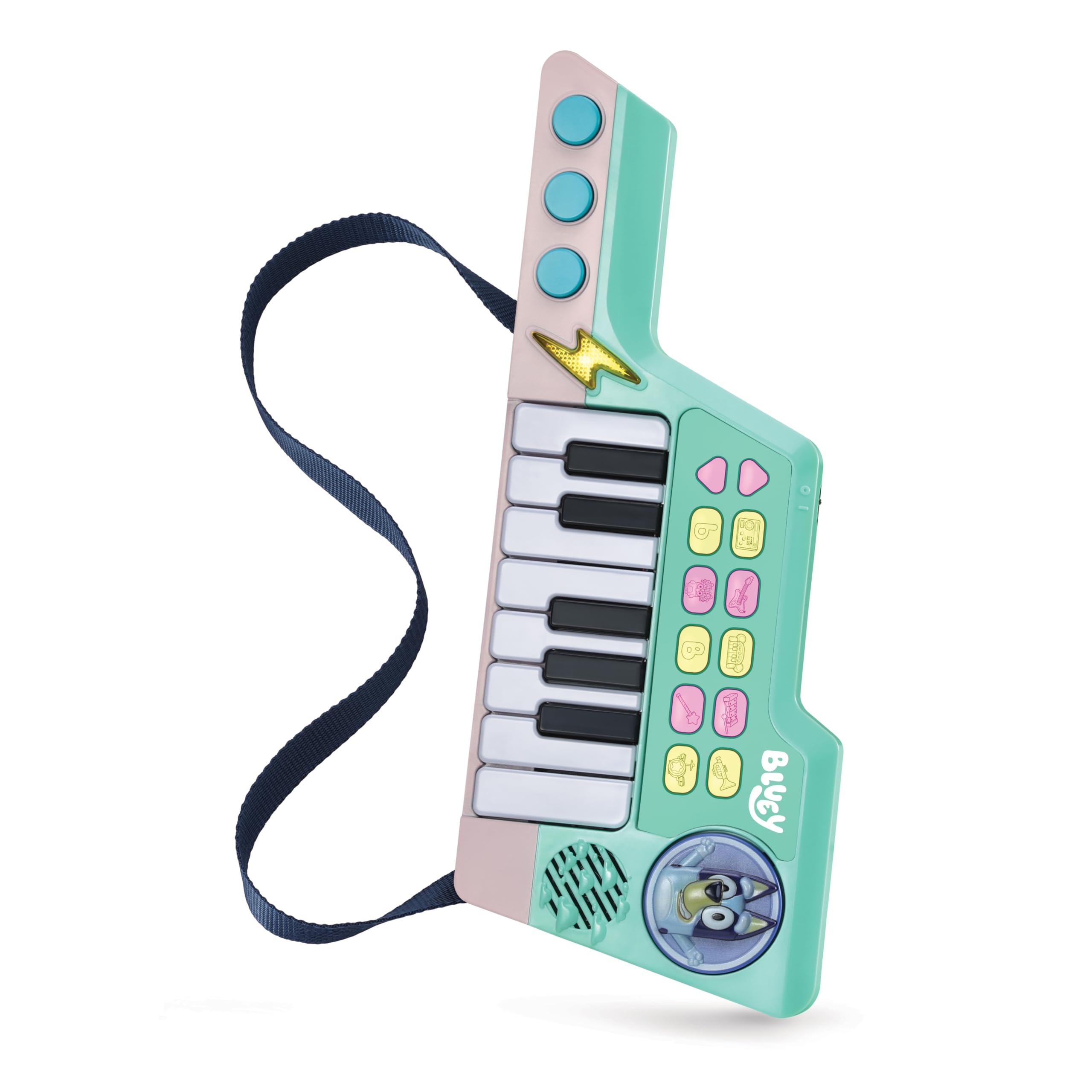 VTech - Teclado-Guitarra de Bluey, Piano y Guitarra interactiva 2 en 1, Elige Entre 10 Instrumentos y Sonidos, CREA Tus propias melodías, Regalo niños +3 años, Versión ESP