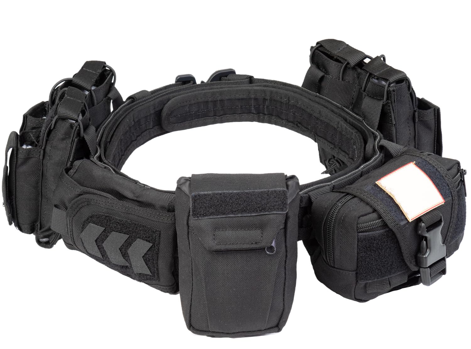 GZ XINXING Tactical Battle Belt Law Enforcement Tactical Duty Belts Airsoft Utility Belt with Accessories Pouches (Obsidian Black)
