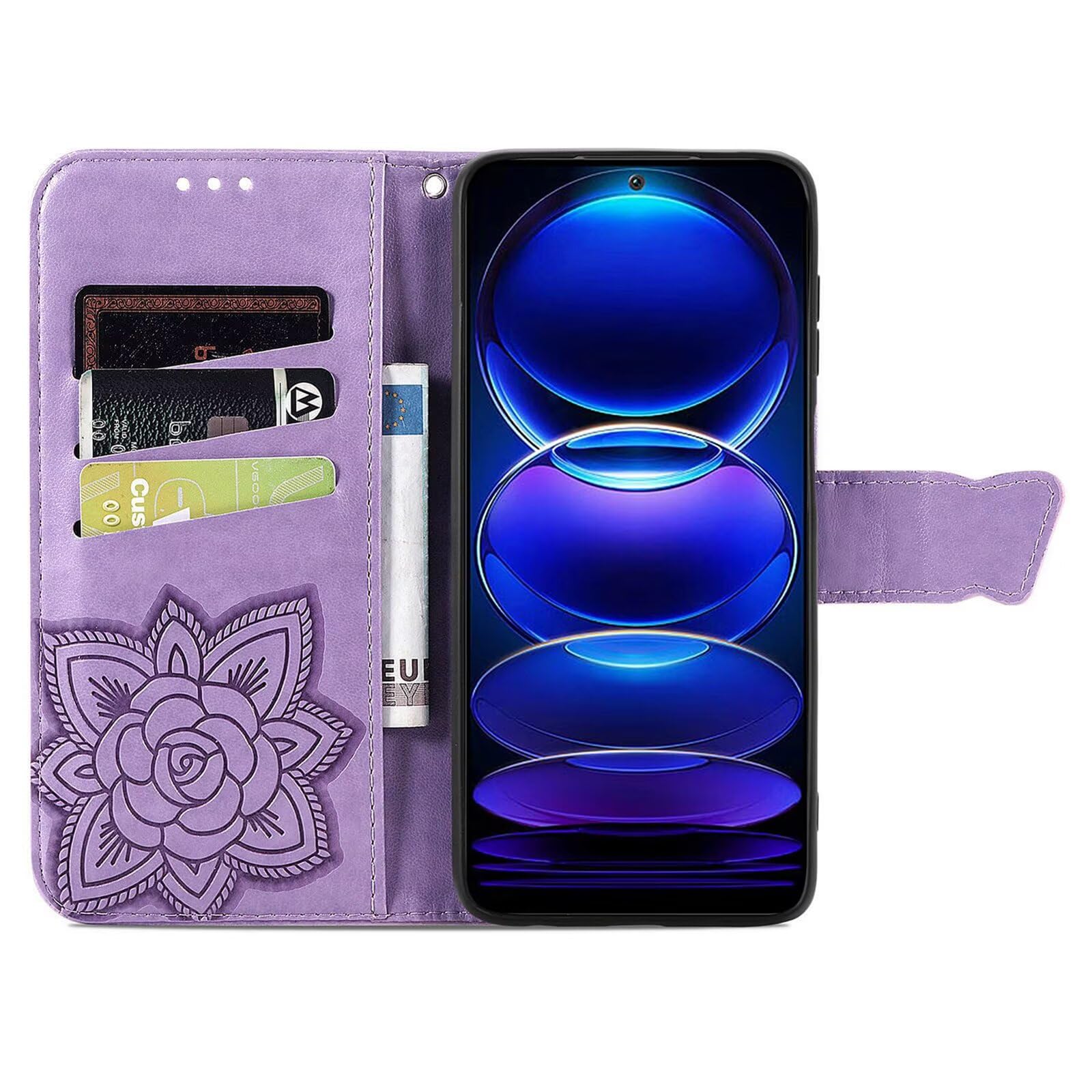 おぶくし2ケース Amazon.com: ZXL Light Purple Flip Wallet Case for XiaomiPOCO