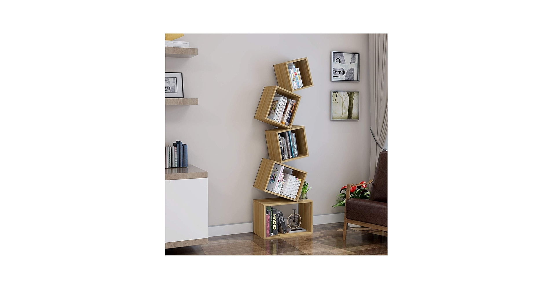 ハンドメイド　シャビーなブックシェルフ本棚 シャビーなブックシェルフ 本棚 アンティークホワイト | iichi