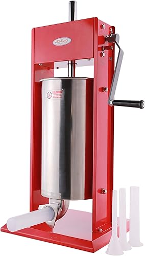 Miniatura 7 de Hakka - Embutidor de salchichas de 11 libras/5 L, dos velocidades de llenado de acero pintado en aerosol vertical 7-11 libras