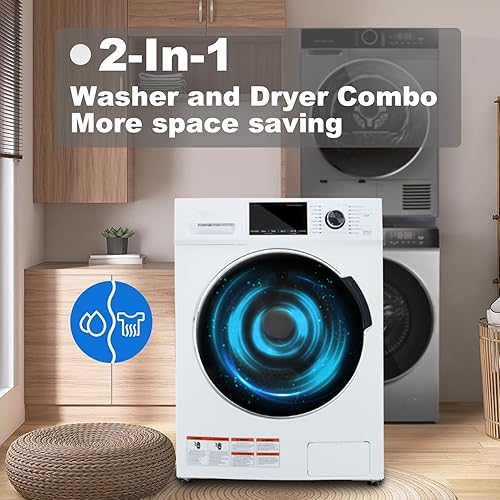 Miniatura 4 de Combo de lavadora y secadora todo en uno de 2.7 pies cúbicos, lavadora y secadora 2 en 1 sin ventilación de 24 pulgadas, compacta para apartamento,