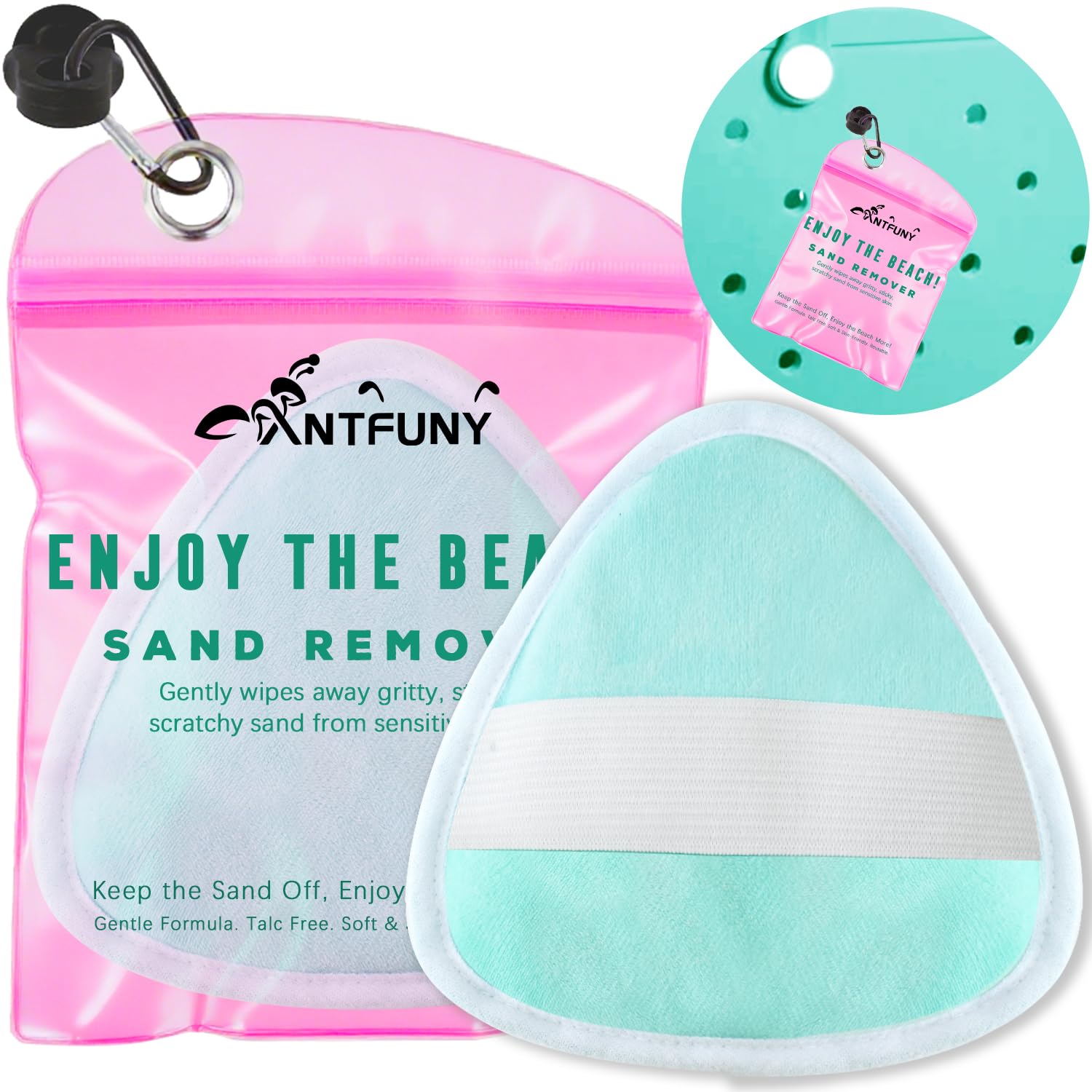 Photo 1 of **DIRTY ( SANDY)*** Triangle Sand Remover for Beach Sandproof Cleaner Eraser Wipe Off Mitt Duster Cup Holder Game Toy Cruise Ship Accessories Summer Vacation Must Have Hawaii Trip Essential Honeymoon Gift Family Towel