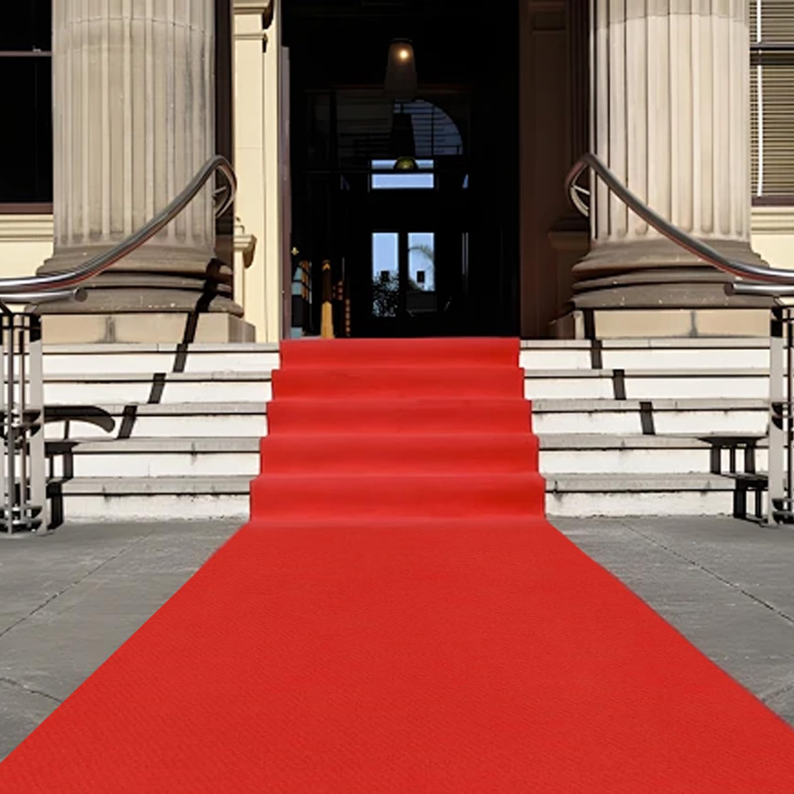 Tappeto passatoia rosso, 1 x 5 m, tappeto per feste, eventi, tappeto rosso antiscivolo, per matrimonio, Natale, Ringraziamento, accessorio per esterni, matrimoni, feste, corridoio