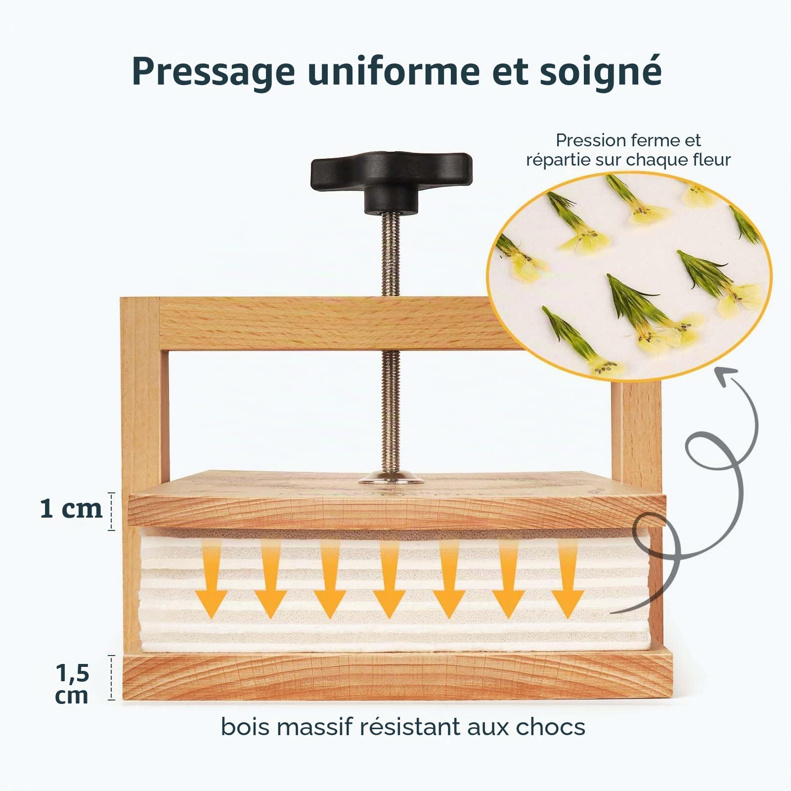 Wisedry Presse à fleurs 6 couches 25,4 x 15,2 cm pour enfants et adultes