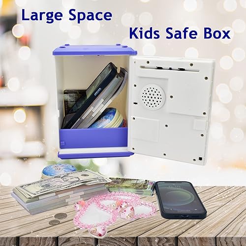 Miniatura 4 de Banco seguro para niños con contraseña de huellas dactilares y cajero automático para hablar, alcancía para dinero real, juguete de regalo para