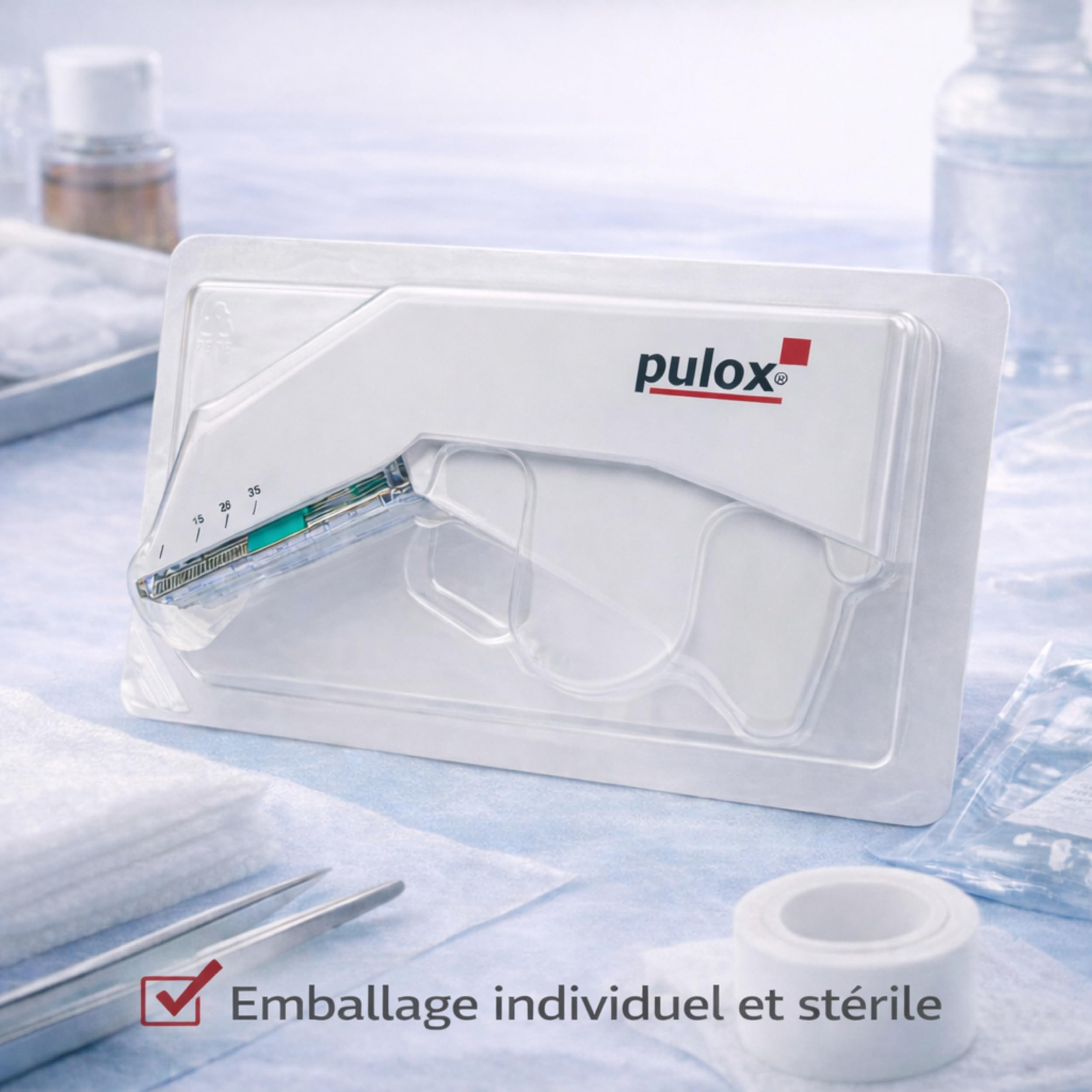 10x Pulox Agrafeuse cutanée jetable - Sutures chirurgicales stériles pour la peau avec 35 agrafes