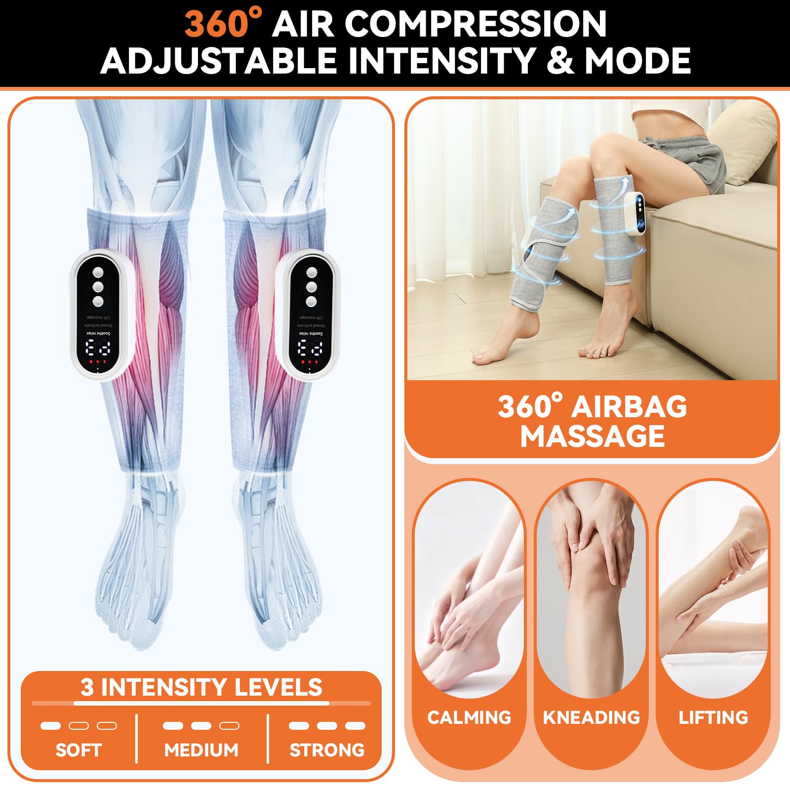 Massaggiatore Gambe Elettrico a Compressione d'Aria Senza Fili
