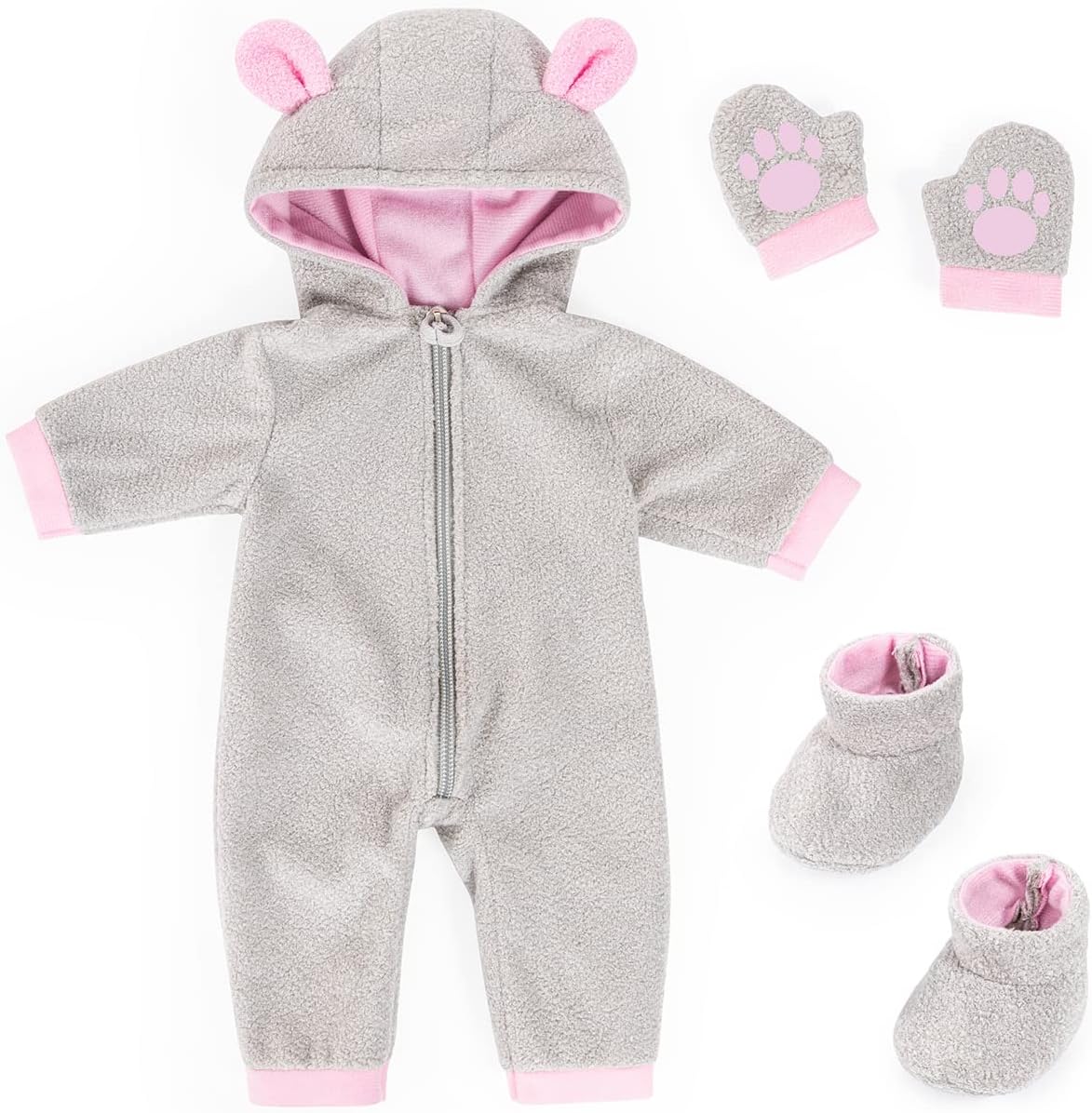 Bayer Design 84205AA Multi-Piece Doll Clothes, Bear Costume, Dress with Gloves, Shoes