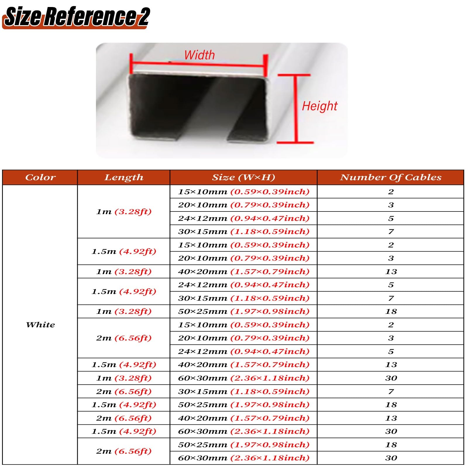 HAIXHX Passacavi Robusta Canalina in Acciaio Inox, Copri Cavo Autoadesivo per Canaline/Kit di Gestione dei Cavi/Canalina Metallica per Cavi per Casa Ufficio Magazzino Parete (Size : White-2m-40x20mm)