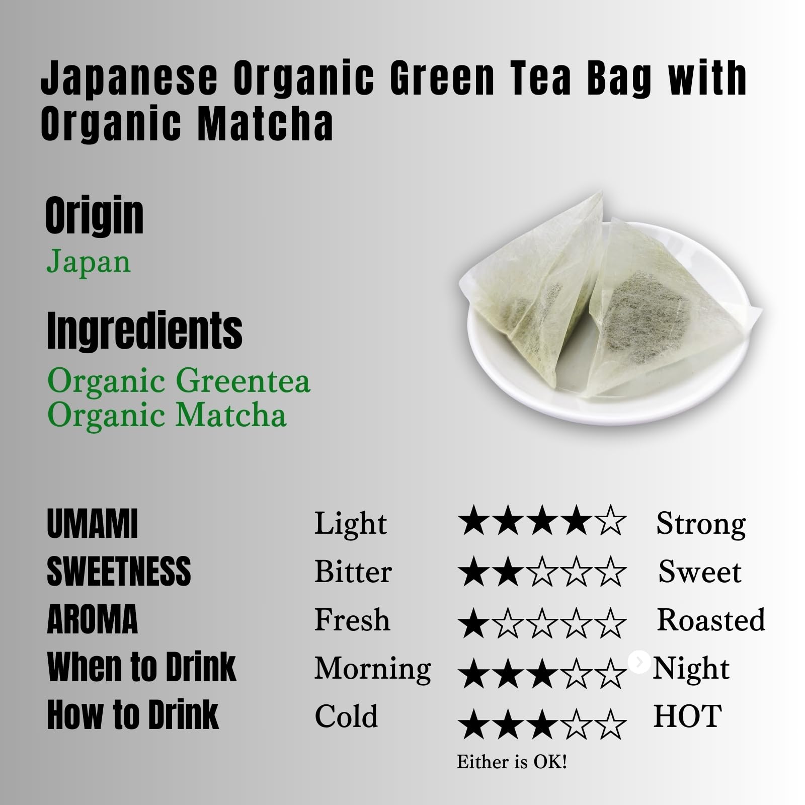 Yamashiro Bussan Green Tea Bag with Organic Matcha Tea 0 07 oz 2 g x 25p — view 3