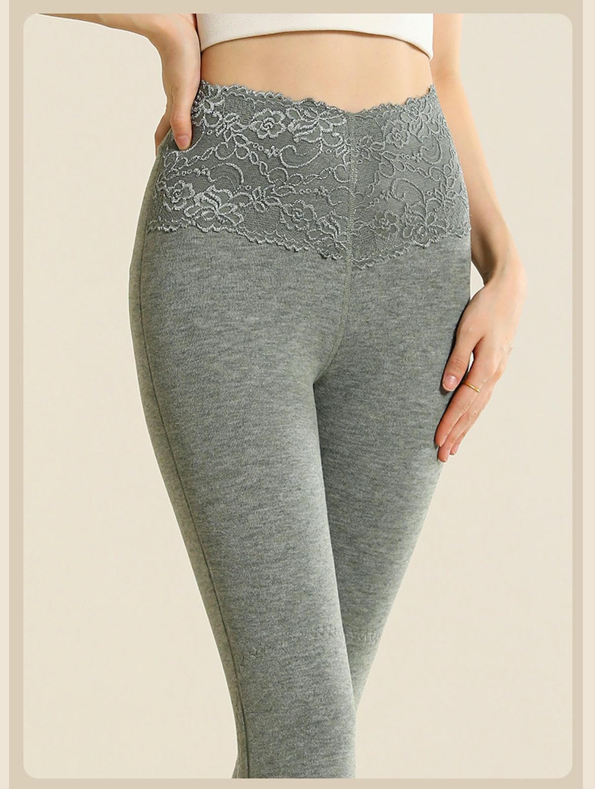 Leggings Térmicos Pantalones De Otoño E Invierno Las Mujeres Fondo Gruesos Altos-Verde A-l (80-100 Jin)