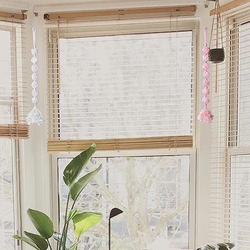 Miniatura 4 de DUQGUHO Cristales de cuarzo rosa cristales curativos piedras preciosas pulidas adornos colgantes de bruja espiritual hippie bohemio decoración de