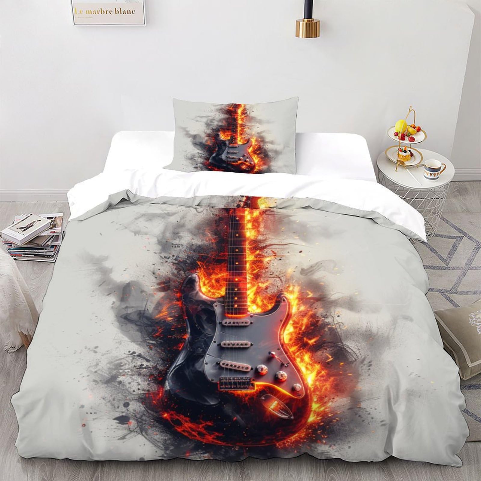 Housse de couette music notes imprimé pour s'endormir chaque soir au rythme de sa passion