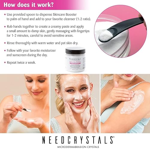 Miniatura 3 de NeedCrystals Cristales de microdermoabrasión de 4 onzas  399oz Exfoliante facial natural para piel opaca o seca mejora las cicatrices puntos negros