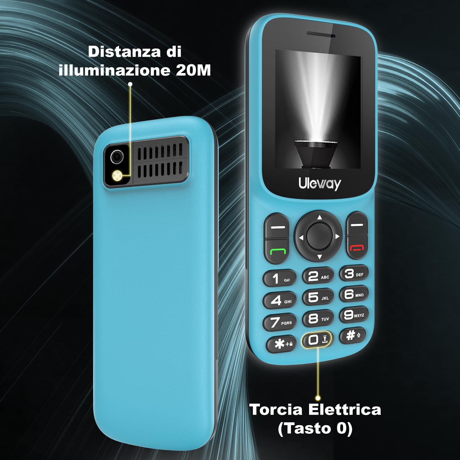uleway 4G Telefono Cellulare per Anziani, Cellulari Anziani con Tasti Grandi, Supporto SIM Doppio, LCD da 1,77 pollici, Chiamata Rapida, Volume Alto, Torcia, Ricarica USB-C