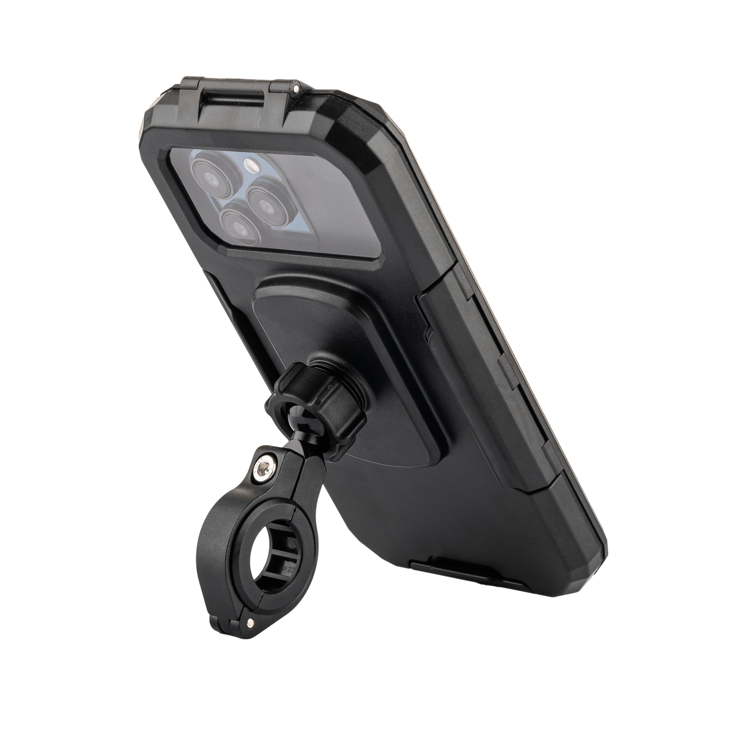 MOJOGEAR Wodoszczelne etui na telefon komórkowy do roweru i motocykla – duże, wodoszczelne uchwyt na telefon komórkowy na kierownicę 20-29 mm – etui ochronne z okienkiem na ekran dotykowy