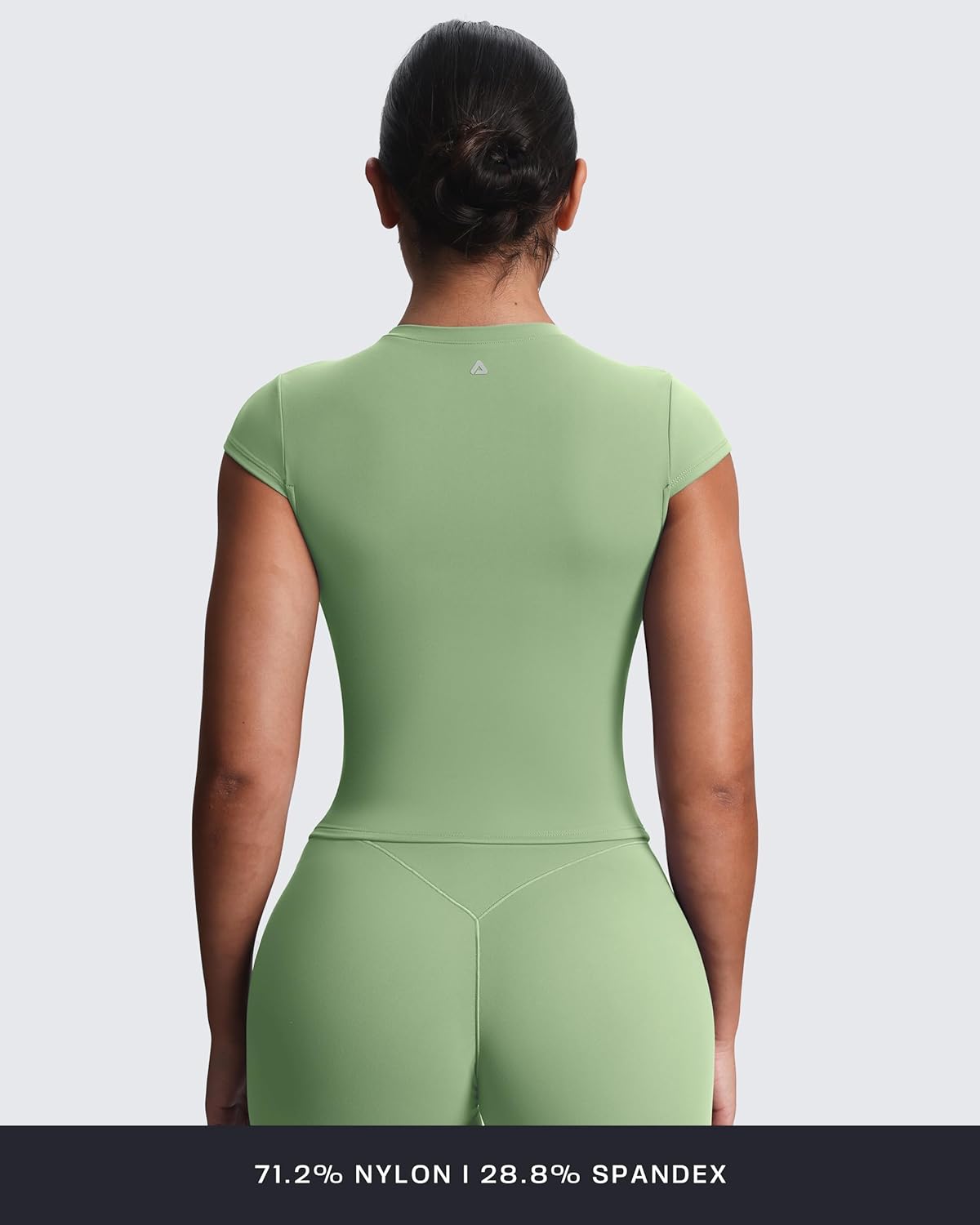 Aoxjox Women's Cap Sleeve T-Shirts Crew Neck Velura Ruched Tee Without Padded Workout PlushFlex™ Gym Yoga Crop Top