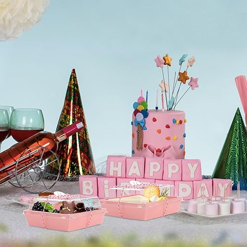 Miniatura 5 de Rocutus Cajas para tartas, cajas para llevar, cajas de panadería, paquete de 100 cajas de charcutería, recipientes de papel para alimentos, cajas de