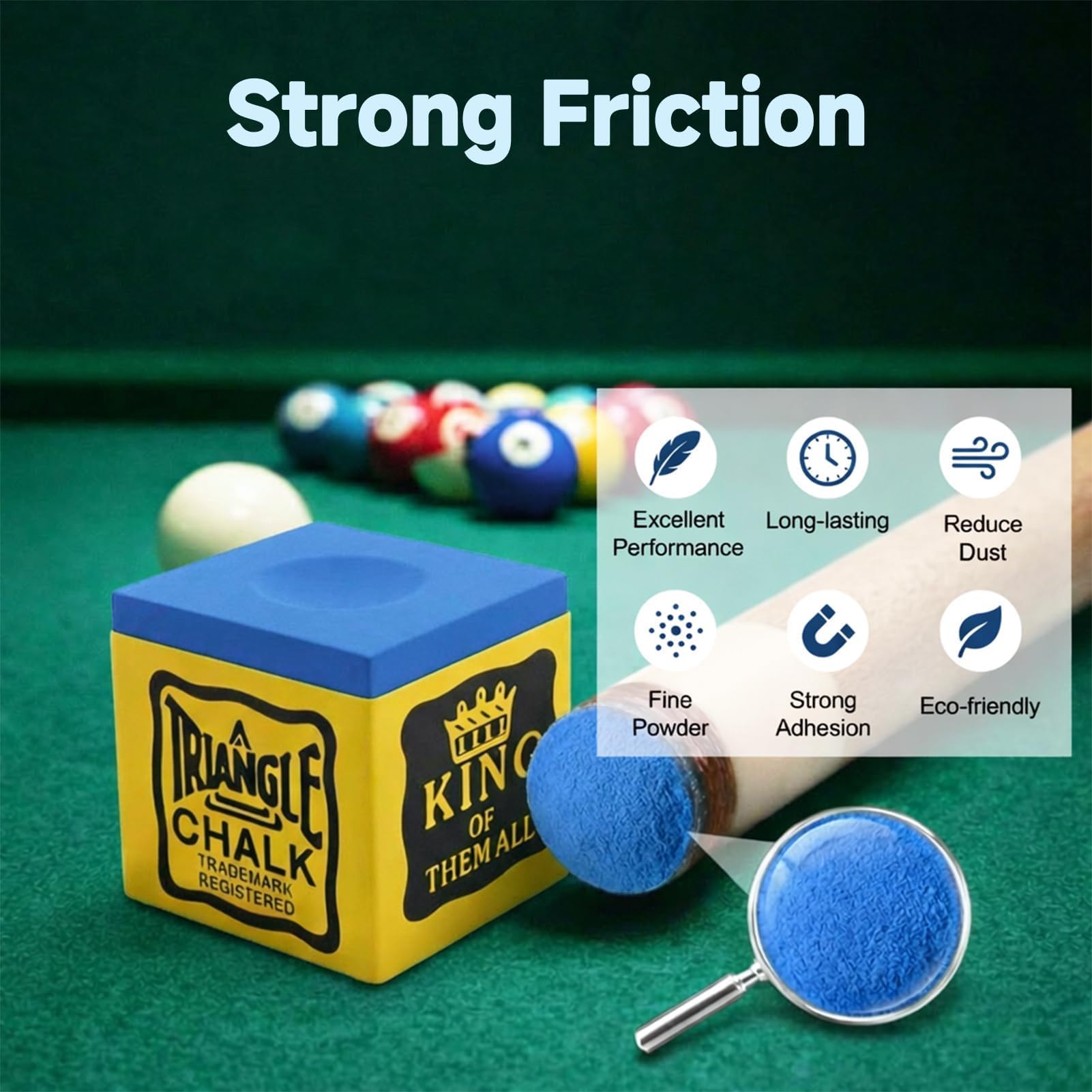 Craie de Billard Bleu Lot de 12, Haute Performance Carbonate de Calcium pour Pool Snooker