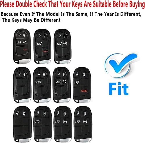 Miniatura 2 de Funda para llavero compatible con Jeep Grand Cherokee Compass Cherokee Renegade, accesorios protectores de llavero (juego individual)