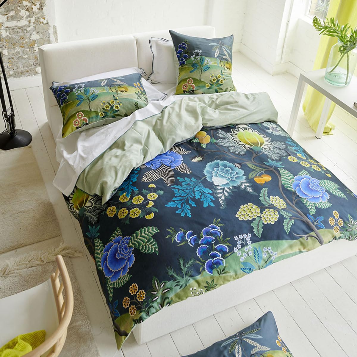 Designers Guild Taie d'oreiller, Brocart Indigo, 50 x 75 cm