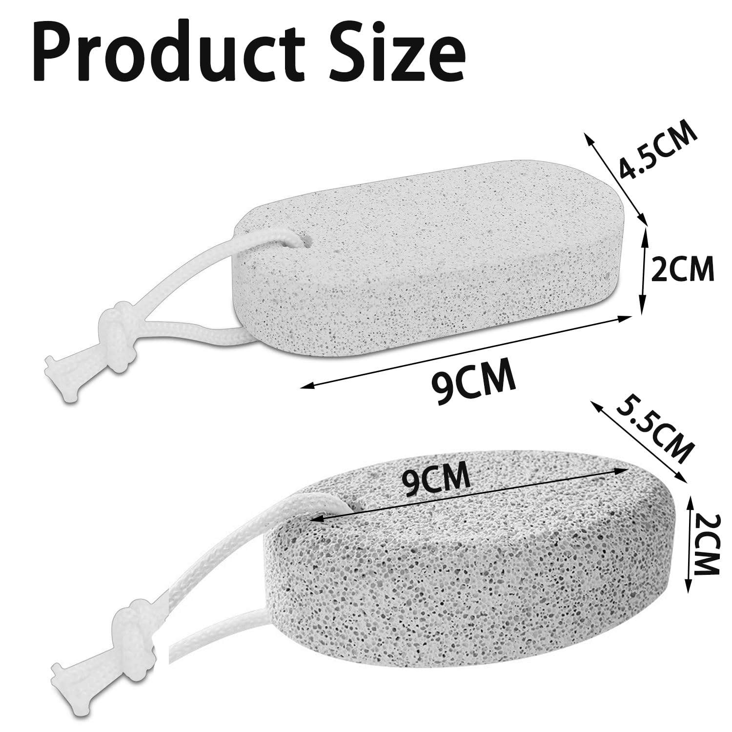 2 Pezzi Pietra Pomice Naturale per Piedi e Mani, Lava Pedicure Tools Rimozione Del Callo Della Pelle Dura, Pietra per Pedicure(2 Dimensioni)