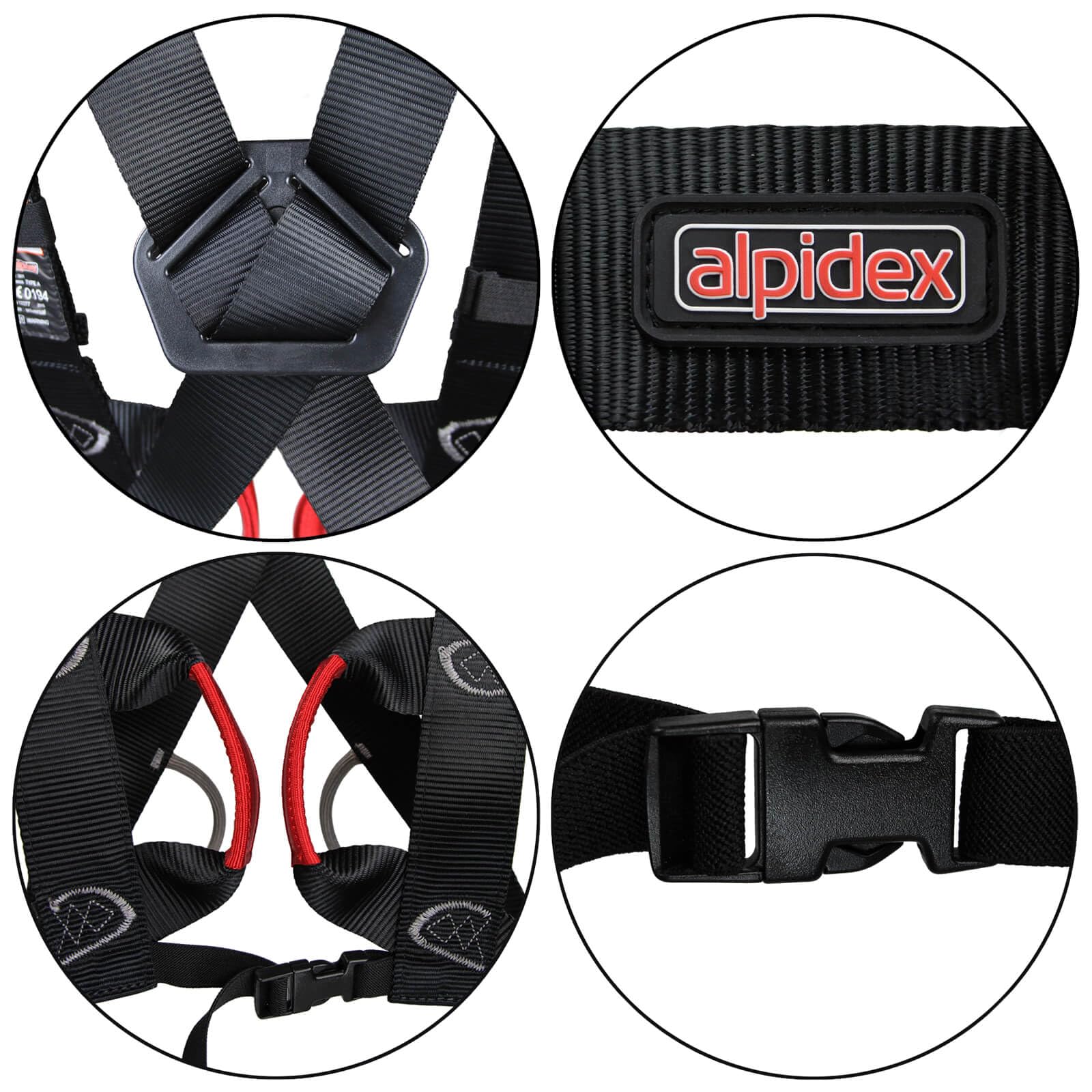 Diverse ALPIDEX Kletterhelm in bright white + ALPIDEX Komplettgurt Klettergurt + Stubai Klettersteigset BASIC 3.0