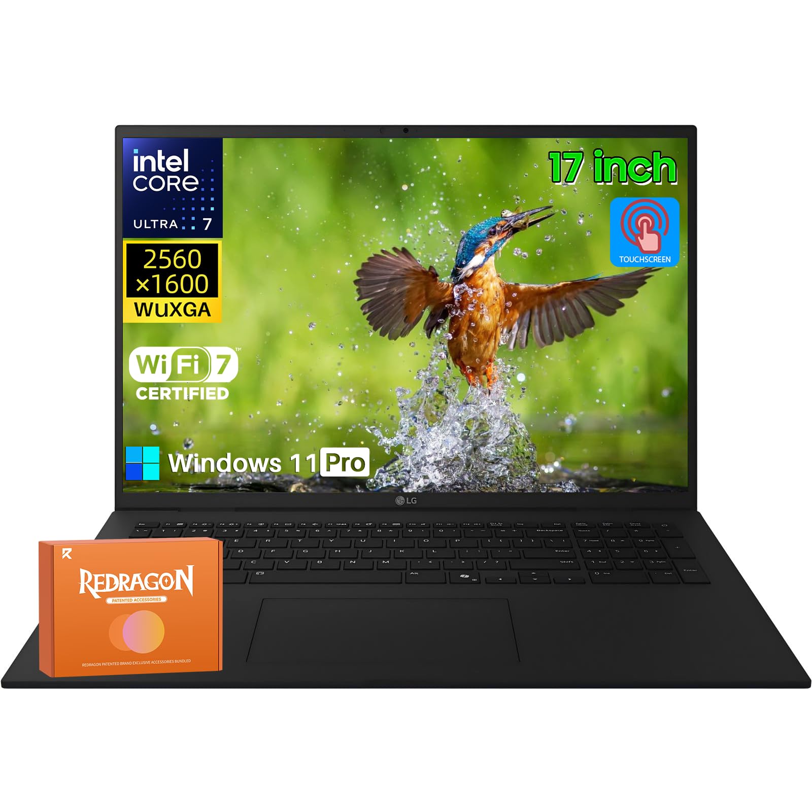 Gram 17 Touchscreen Laptop Copilot+ PC, Intel Ultra 7 Series 2 258V, 17" 2.5K WQXGA Display, 32 GB RAM, 1 TB SSD, Intel Arc Graphics, Windows 11 Pro, Wi-Fi 7, Backlit Keyboard, w/Accessories