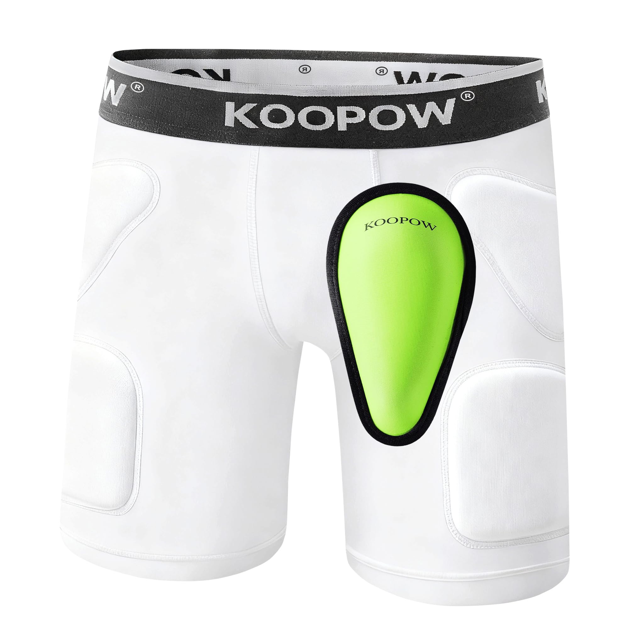 KOOPOW Youth Boys Padded Sliding Shorts with Soft Protective Athletic Cup Underwear for Baseball, Football, Lacrosse