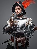 Vista 4 de Janmercy 4 piezas de espada medieval renacentista para cinturón de esgrima para disfraz de niños, soporte de espada de cuero para fiesta de Halloween