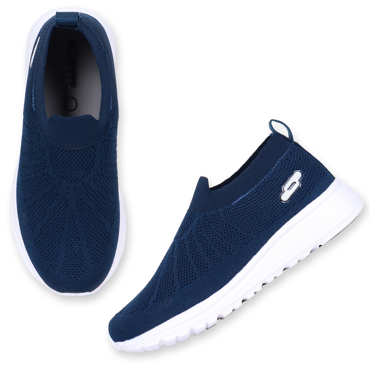 Trase Sports Shoes for Kids - Slip-On Sneakers for Boys & Girls, Lightweight Knitted Breathable Mesh Upper, Soft EVA Sole, Anti-Skid Comfortable Footwear for Running, Walking & Playing (Teal-Blue, 4 UK) 1