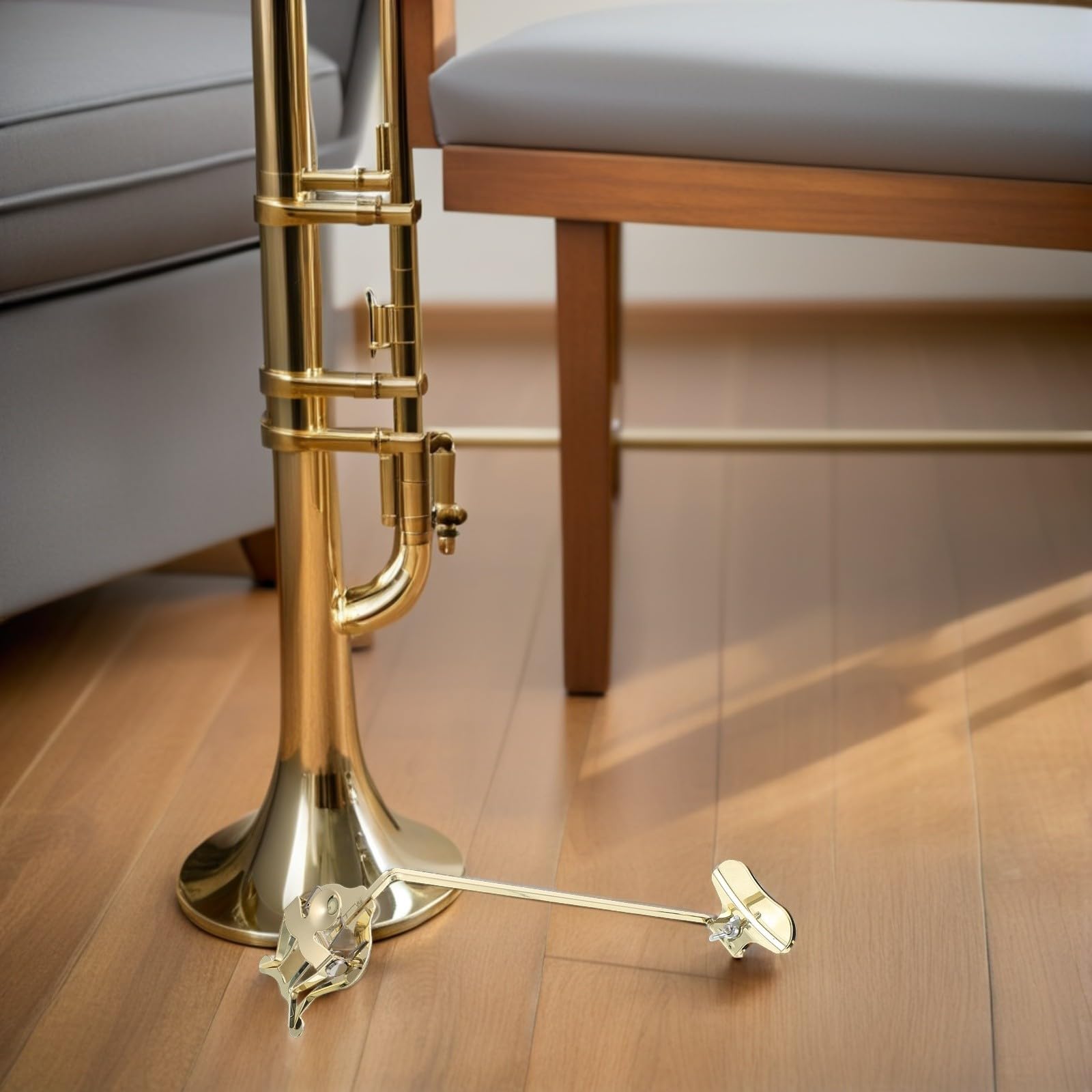 Genérico Clip de Partitura Portátil con Sujeción Adaptable para Saxofón Soprano y Alto, Accesorio Metálico Dorado Adecuado para Banda de Marcha al Aire Libre
