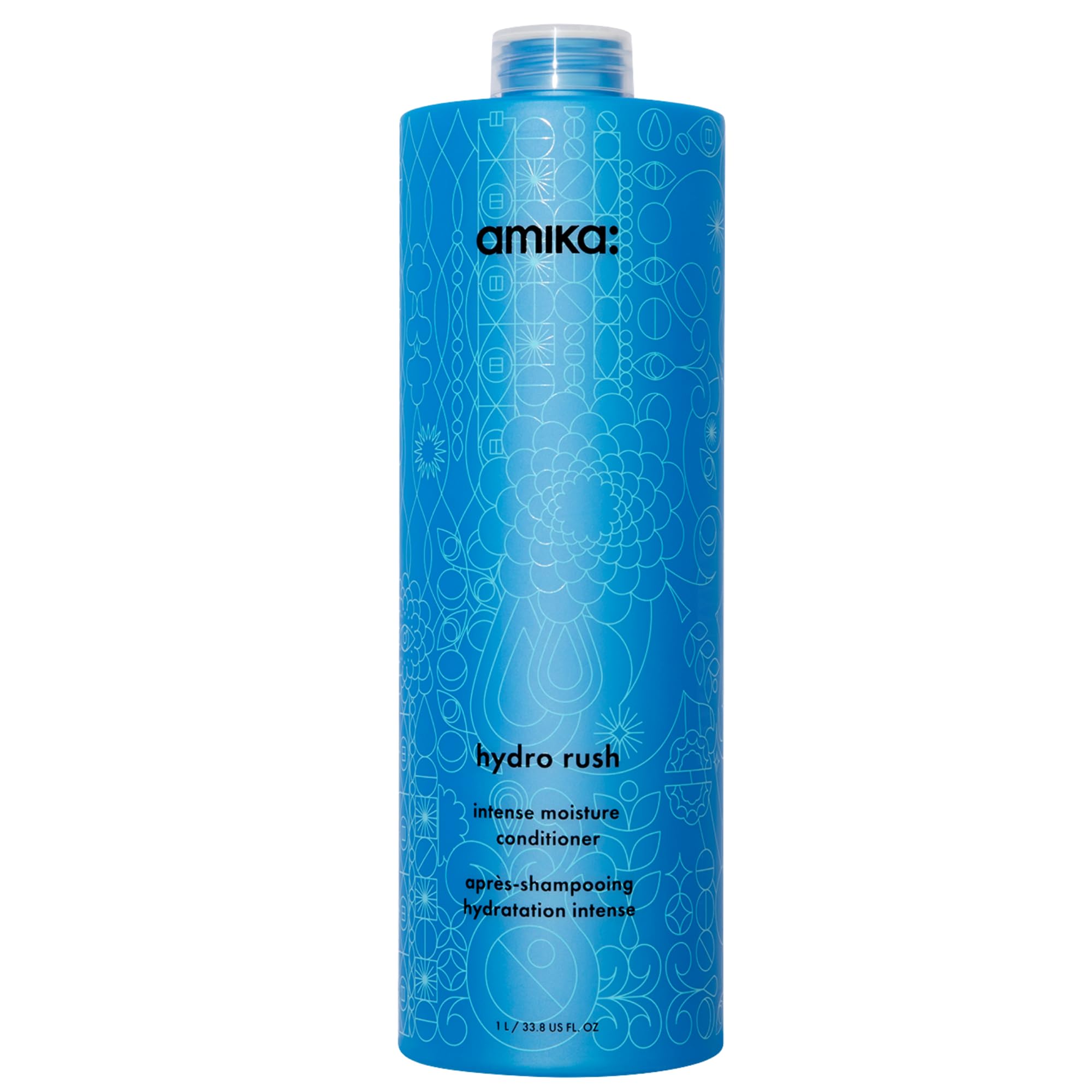 amika Hydro Rush Intense Moisture Hair Conditioner 1000ml| Haarspühlung für trockenes, lockiges & dickes Haar | Haarpflege Damen & Herren mit Hyaluronsäure I 3x mehr Feuchtigkeit & Hydration
