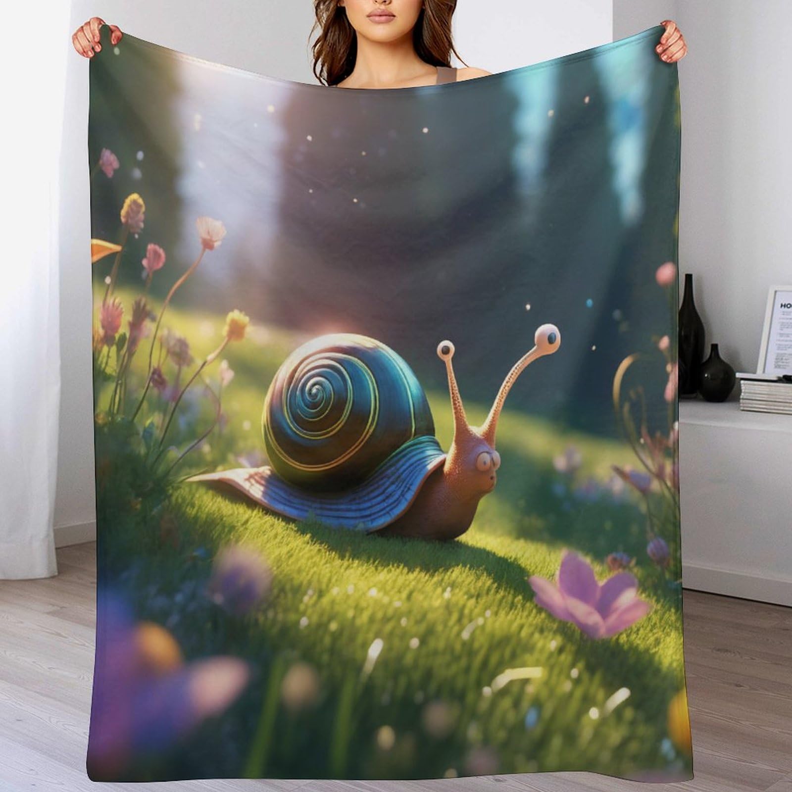 Couverture escargot pour enfants en flanelle douce 100x130cm