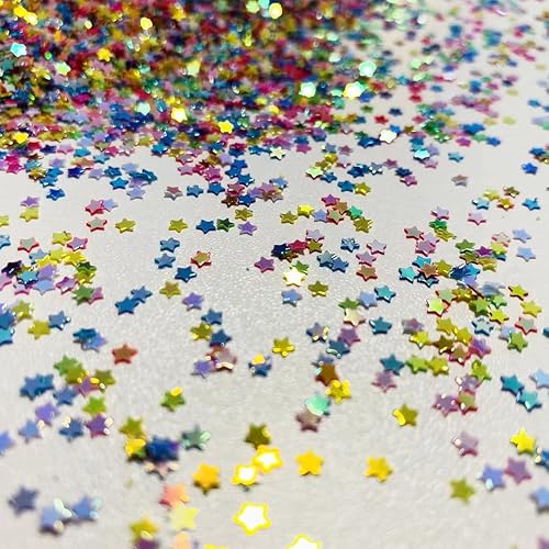 Miniatura 6 de 12000 piezas de confeti holográfico de PVC con purpurina de estrellas de 0.118 pulgadas para artes y manualidades, boda, despedida de soltera,