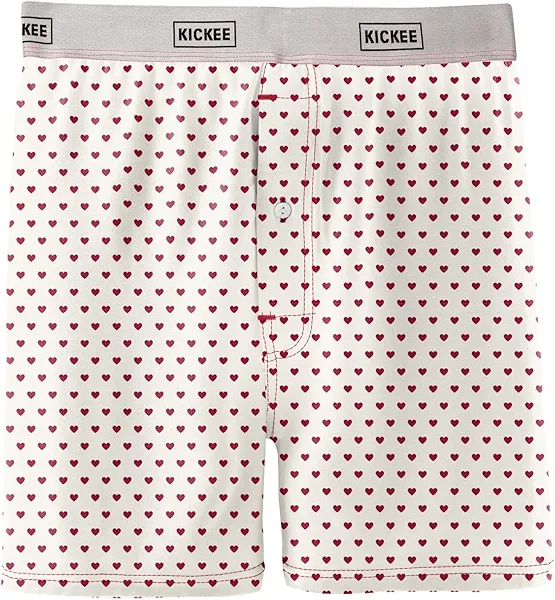 KICKEE Full of Hearts Men’s Underwear, Silky Soft and Comfy Fitted Underwear