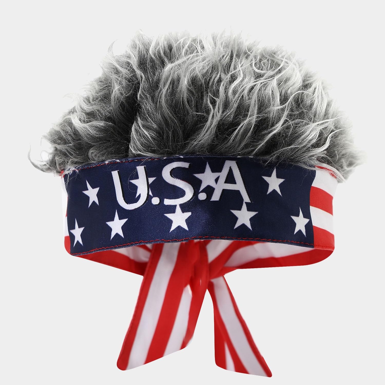 YAZVNTO USA Country Flag Wig Headband Football Fan Accessories Curly Party Wig Sports Event Celebration Costume Decoration for Men Women