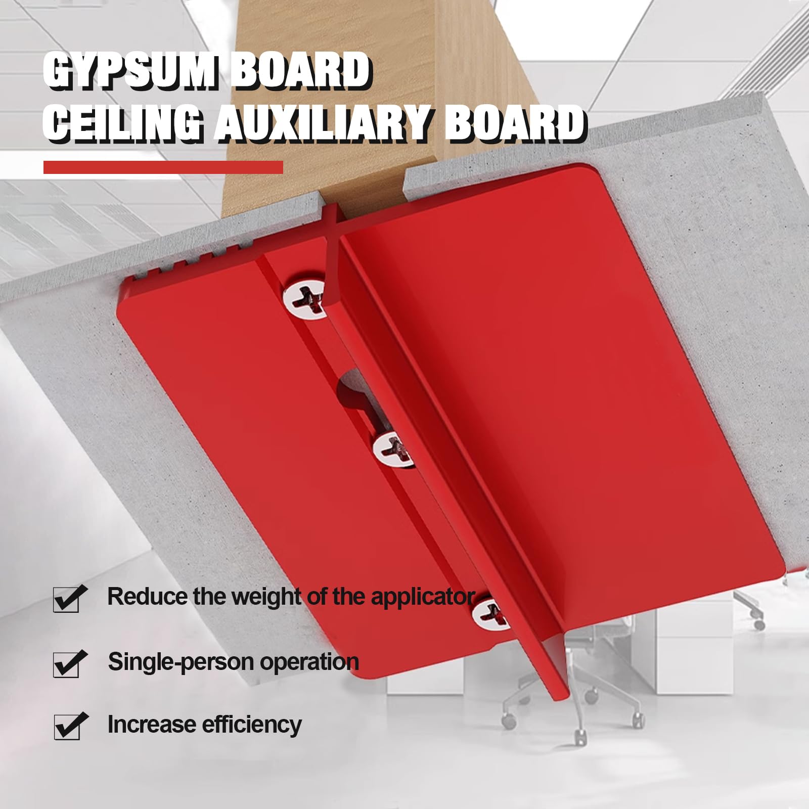 2 Pieces Roof Plaster Positioning & Fixing Board, Drywall Plasterboard Ceiling Auxiliary Fixing Tool, Heavy Duty Drywall Fitting Tool, Supports The board in Place While Installing — Amazon image 3